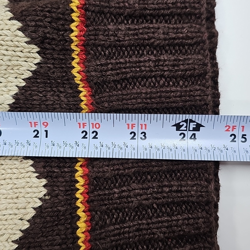 Vtg Lauren Ralph Lauren Brown Mock Neck Southwest Hand Knit Sweater Sz L, NEW - Picture 10 of 10